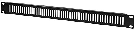 LogiLink PN111B - Panel ciego perforado de 19 1 U (unidad de altura) de chapa de acero de 1,2 mm para cubrir los campos vacíos en el armario de 19, negro