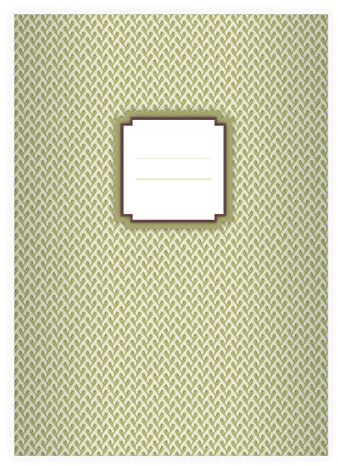 Kartenkaufrausch 4 Retro DIN A4 Schulhefte, Schreibhefte mit Algen Muster in beige grün Lineatur 20 (blanko Heft)