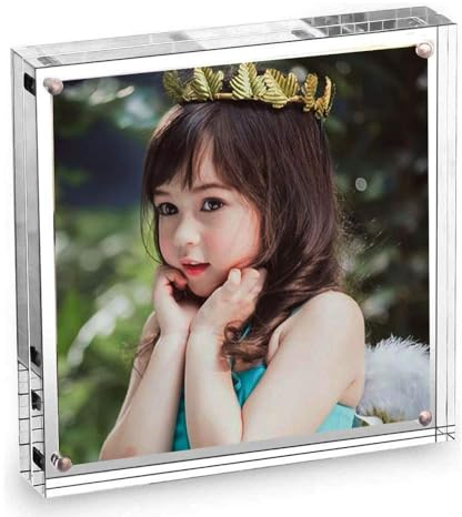 Umei cornici portafoto in acrilico Standing Magnetico, Acrilico Stampe Fotografiche, plastica, Clear, 6x6