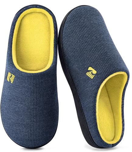 RockDove Zapatilla de dos tonos y espuma viscoelástica para Hombre, 42/43 EU, Azul Marino y Amarillo