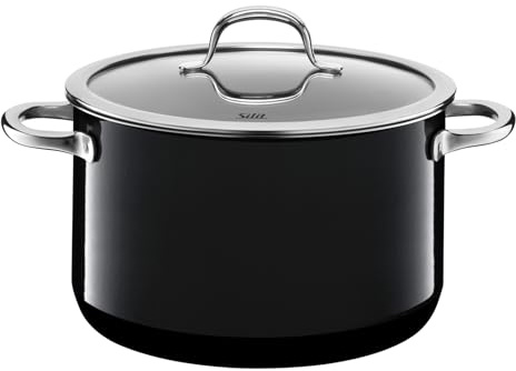 Silit Passion Black kock/– köttgryta, hög, 16 cm, glaslock, 2,0 l, Silargan funktionskeramik, krukinduktion, svart