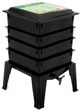 Nature's Footprint WF360BW Worm Factory 360 4 Tray with Worms, Black