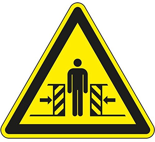 LEMAX® Warnschild Warnung vor Quetschgefahr, ASR/ISO, Folie, selbstklebend, SL 200mm