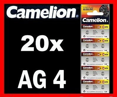 20 x AG4 LR66 KNOPFZELLEN 177 377 GP77A SR626W CAMELION