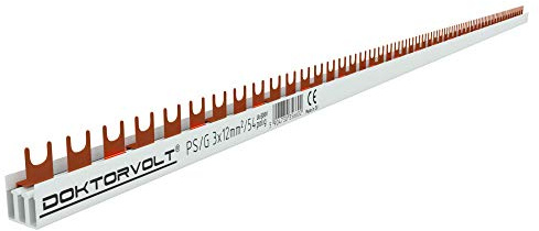 Doktorvolt Phasenschiene Stromschiene Sammelschiene 54 Polig 12 mm2 3P 63A Drehstromschiene 6602 Kammschiene Schiene