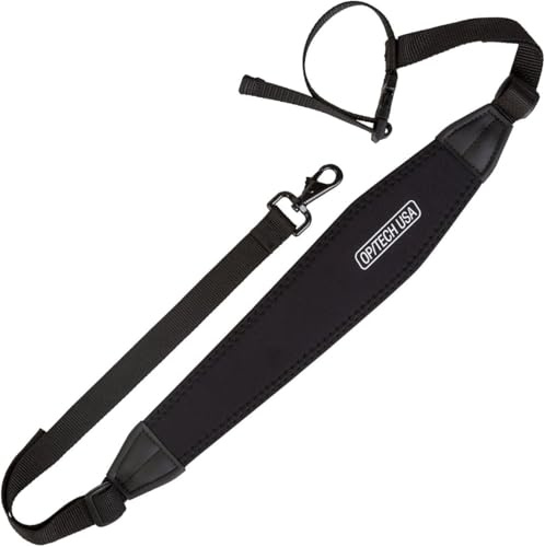 OP/TECH USA Tripod Strap with Swivel Hook – Travel Strap & Tripod Sling for Secure, Comfortable Carrying – Versatile Non-Slip Grip – Made in the USA (Black)