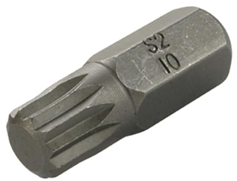 SW-Stahl 05323L M10 Vielzahn Bit - 3/8 Zoll Spline Bit Kurz aus CRV-Stahl | Passgenauer Innenvielzahn Steckschlüssel für Schlagschrauber, ideal für Kfz-Reparatur und Industrieanwendungen