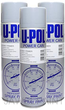U-POL Car Paint Power Can Grey Primer 3 x 500 ml Aerosols Spray Cans