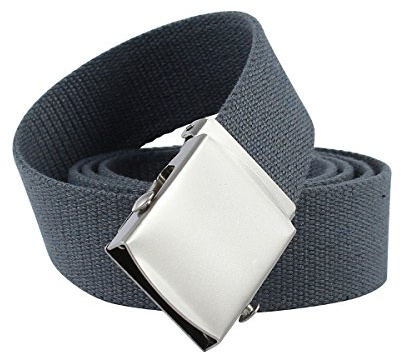 YEHMAN Cintura canvas in Tela stile militare con Fibbia Scorrevole in Metallo Regolabile 120 cm Grigio