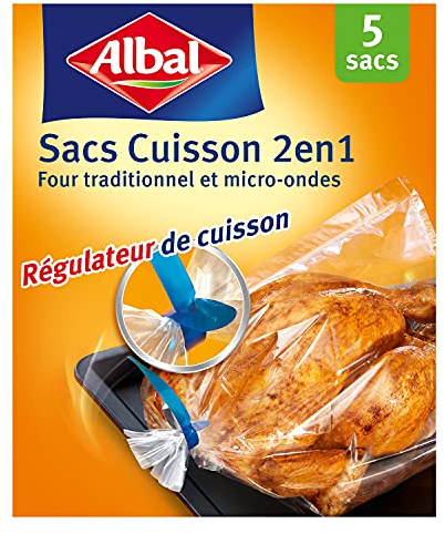 Albal - 5 Sacs Cuisson au Four 2 en 1 - Cuisson savoureuse sans matières grasses - Four et micro-ondes