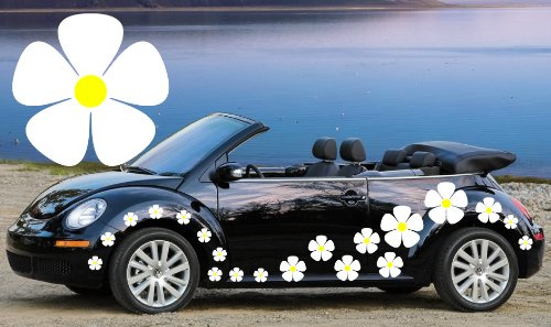 32 WHITE PANSY FLOWER CAR DECALS,STICKERS,CAR GRAPHICS,DAISY STICKERS
