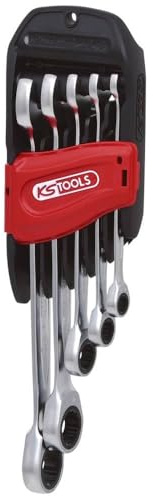 KS Tools 503.4255 GEARplus® Ratschenringmaulschlüssel-Satz, abgewinkelt, 5-tlg. 8-19mm