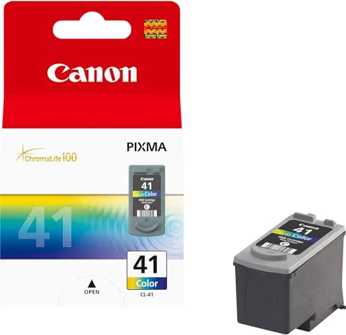 Canon CL-41 Cartucho de Tinta Original Tricolor para Impresora de Inyeccion de Tinta Pixma MP140,150,160,170,180,190,210,220,450,450x,460,470-iP1200,1300,1600,1700,1800,1900,2200,2500,2600