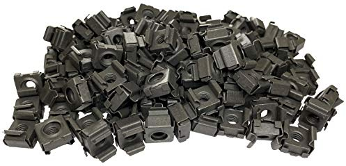 RackGold® Black 12-24 Cage Nuts 100 Pack - USA Made