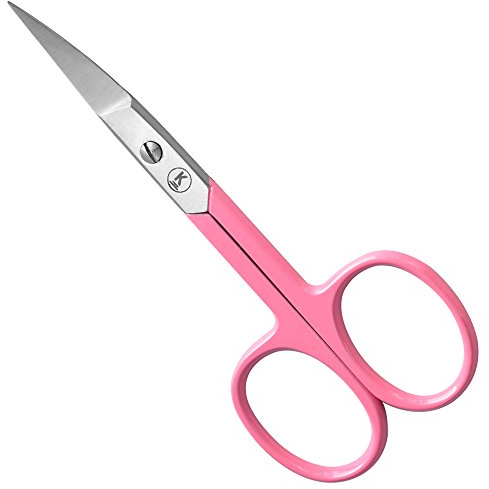 K-Pro Nagelschere für Rechtshänder – gebogene, scharfe Schneide aus Edelstahl – 10,4 cm Maniküre Schere für Fingernägel – robust, langlebig, ideal für Reise, Haushalt, Kinder, Damen & Herren Rosa