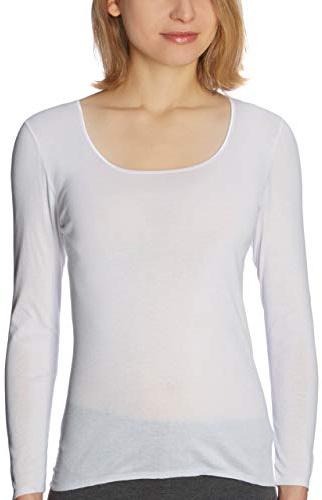 Schiesser Damen Spenzer langarm Unterhemd - Luxury Baumwolle