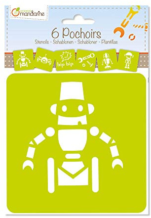 6 Schablonen Roboter Motive