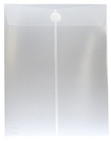 EXXO by HFP 90061 Dokumententasche mit Klettverschluss A4 hoch, 10 Taschen, PP-Kunststoff, 240 x 335 mm, transparent natur