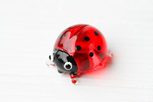 Coccinelles en verre rouge qualité Mini Petit pot deco brillant Décoration de jardin coccinelle