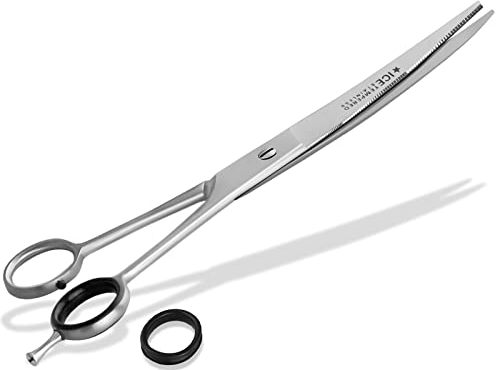 Fellschere Hunde-Haarschere GEBOGEN mit MIKROVERZAHNUNG (20,0 cm = 8 Zoll)