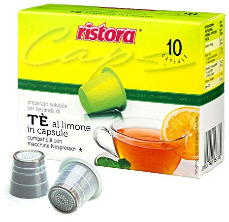 Lot de 50 capsules Ristora thé au citron compatible avec machines à café Nespresso