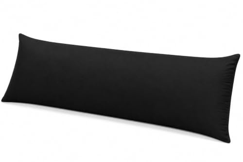 AmigoZone Bolster Pillowcases - Pregnancy Maternity Orthopaedic Support Pillowcase (Double 4.6FT(52), Black)