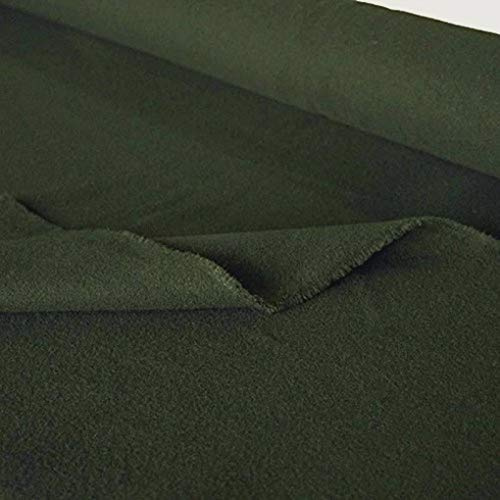 TOLKO 50cm Kaschmir Winter Wollstoff Mantelstoff | Flauschig weich warm 1,5mm dick | Schweres Wolltuch für Mantel Jacke Sakko | Stoffe zum Nähen Meterware Dekorieren 150cm breit (Antik-Grün)