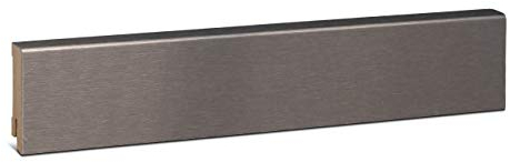 KGM Sockelleiste Modern – Folierte MDF Fußbodenleiste in Edelstahl-Optik – Maße: 2400 x 16 x 58 mm – 1 Stück
