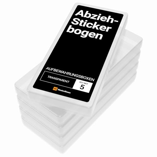 WestonBoxes - Kunststoff-Aufbewahrungsbox zum Abziehen von Aufklebern für Kunst, Basteln, Kartenherstellung und Scrapbooking (klar, 5er-Pack)
