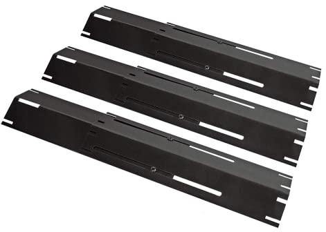 Unicook Barbecue Heat Plate, Heavy Duty Adjustable Porcelain Steel Heat Shield, Gas BBQ Replacement Parts, Length Extends from 29.8cm up to 53.3cm, 3 Pack