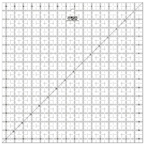 Olfa QR16S Quilten Lineal Anti-Rutsch, 16,5 x 16,5 Zoll