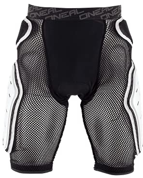 O'NEAL | Pantalones Protectores | Motocross Enduro | Espuma EVA de Alta Densidad, Almohadillas de ventilación integradas, Cintura elástica | Kamikaze Short | Adultos | Blanco Negro | Talla XL