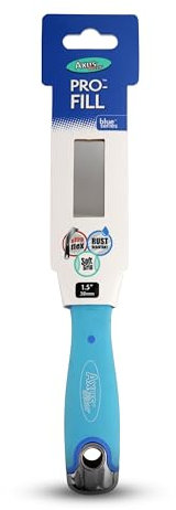Axus Decor Pro-Fill (Blue Series) Stainless Steel Flexible Filling Knife, Filler Knife - Putty Knife for Professional & DIY Projects - Anti Rust Blade and Rubberized Handle - 1.5 Inch/ 38mm