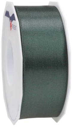 PRÄSENT C.E. Pattberg Satin tannengrün, 25 m Satinband zum Einpacken von Geschenken, 40 mm Breite, Geschenkband zum Dekorieren & Basteln, Dekoband, Anlass