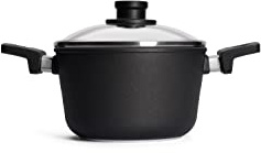 Woll Nowo Titanium Topf mit Glasdeckel in Box, Ø 20 cm, 12 cm hoch, 3.0 Liter, mit 2 Seitengriffen - Geeignet für Ceran, Gas, Elektro, Halogen - nicht induktionsgeeignet, Antihaft-Versiegelung