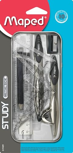 Helix Maped Study Zirkel-Set in Metallbox, 10-teilig 019409