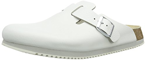 Birkenstock Classic Boston Leder, Unisex-Erwachsene Clogs, Weiß (Weiss), 39 EU Schmal