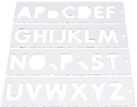 Trend Ensemble de gabarits de routage pour lettres majuscules, panneaux, plastique transparent, Vogue, TEMP/LUC/57