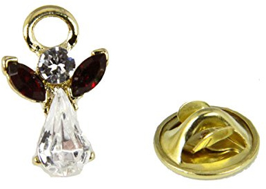 6030597 January Crystal Birth Month Angel Pin Guardian Lapel Brooch Tie Tack