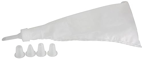 Zenker 44730 Spritzbeutel mit 5 Tüllen aus Kunststoff, 30cm, weiß