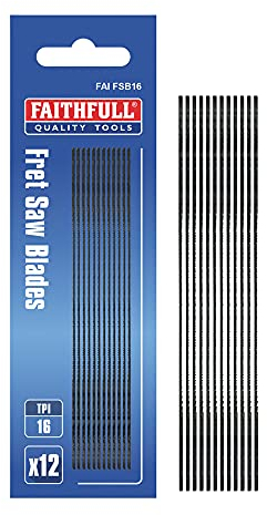 Faithfull Fretsaw Blades (Pack 12) 16 Tpi