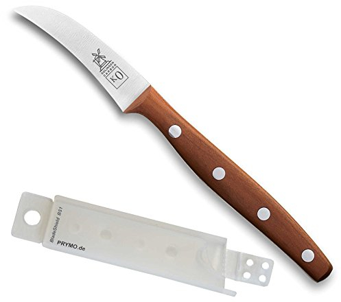 Moulin à vent Couteau K0 Oiseau Bec Carbon Prune 7 cm de Herder avec prymo Protection de lame A) Messer OHNE Gravur