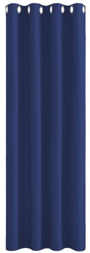 PONY DANCE Eyelet Blackout Curtain - Soft Solid Thermal Insulated Door Blackout Curtain for Kid's Room Drape for Living Room/Bedroom, 1 Piece, 52-inch Width by 84-inch Depth, Blue