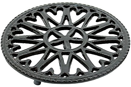 Minuteman International woodstove Tabletop cast Iron Trivet, Black, 7 Diameter