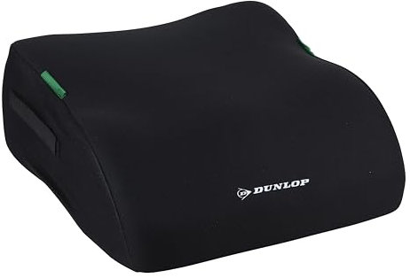Dunlop Sitzerhöhung Auto Kinder Schwarz Kindersitzerhöhung ECE R129 - Ergonomischer Kindersitz Ab 3 Jahre - Kinderautositz Mit Waschbarem Bezug - Sitzkissen Auto Für Kinder 135-150 cm