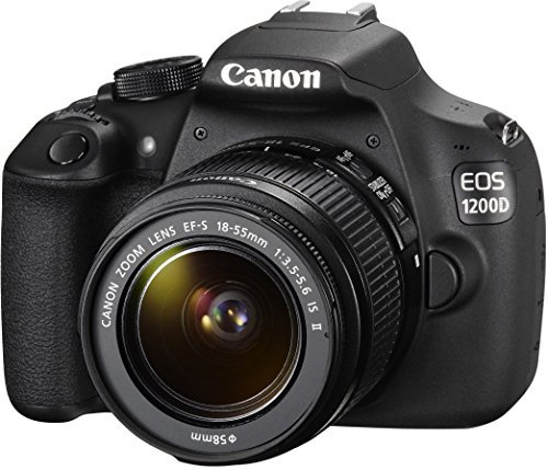 Canon EOS 1200D - Cámara réflex digital de 18 Mp (pantalla 3, USB, HDMI, Autoenfoque), color negro - kit cuerpo con lente EF-S 18-55 DC III