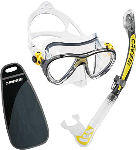 Cressi Alpha, Maschere e boccagli Unisex, Trasparente, Giallo, Taglia Unica