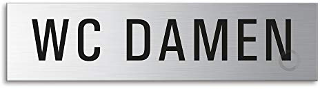 Schild WC Damen 160x40 mm Türschild aus Edelstahl fein-matt gebürstet selbstklebend 27337