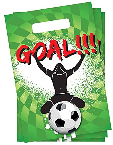 Speelgoed 435230 435230-partyträkter partytasjes Goal 6 stycken, flerfärgad, multi