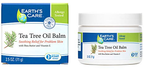 Earth's Care Tea Tree Oil Balm - Moisturizer for Dry, Problem Skin, 2.5 oz